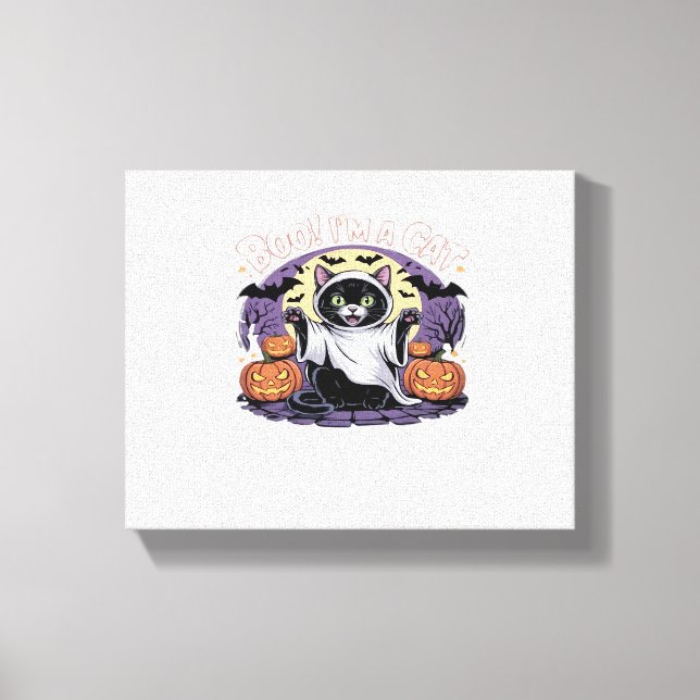 Impressão Em Tela Boo, sou um gato de camisa gigante (Frente)