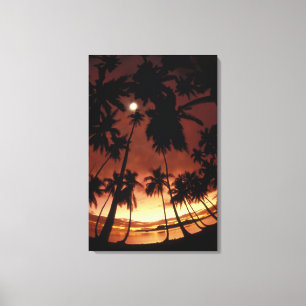 Impressão Em Tela Bora Bora, Polinésia Francesa foto do pôr do sol a