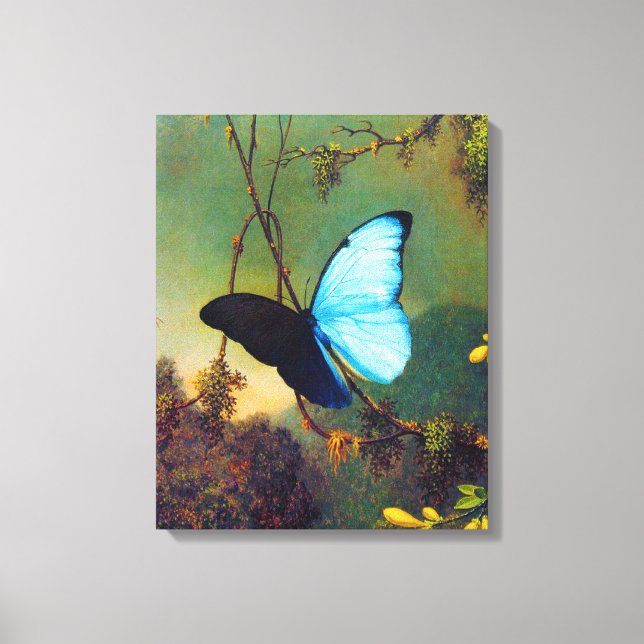 Impressão Em Tela Borboleta Azul Morpho (Frente)