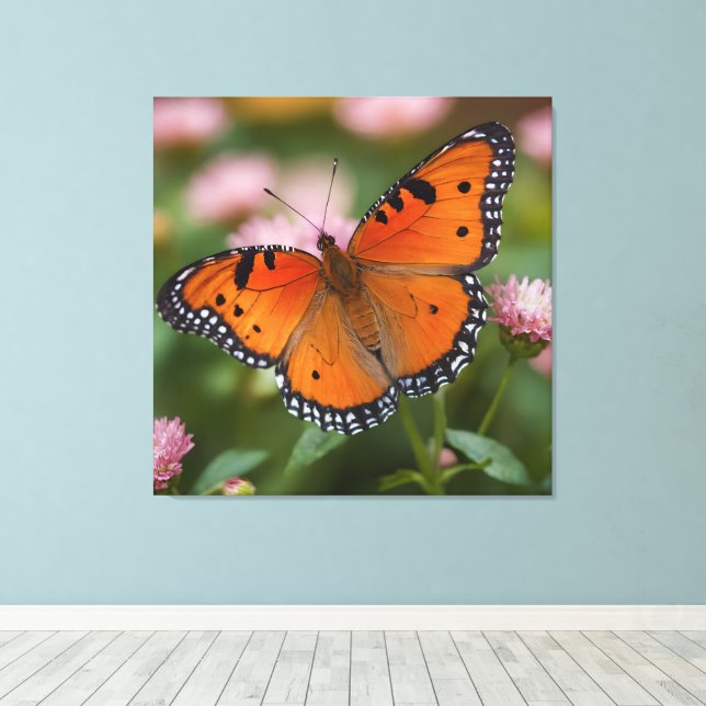 Impressão Em Tela Borboleta Bloom (Insitu(piso de madeira))