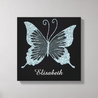Borboleta Glitter Azul Personalizada