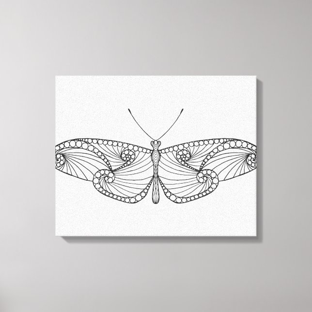 Impressão Em Tela Borboleta inspirada Art 6 (Frente)
