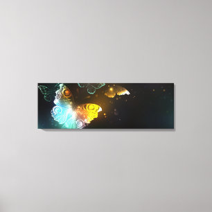 Impressão Em Tela Borboleta Luminosa e borboletas noturnas