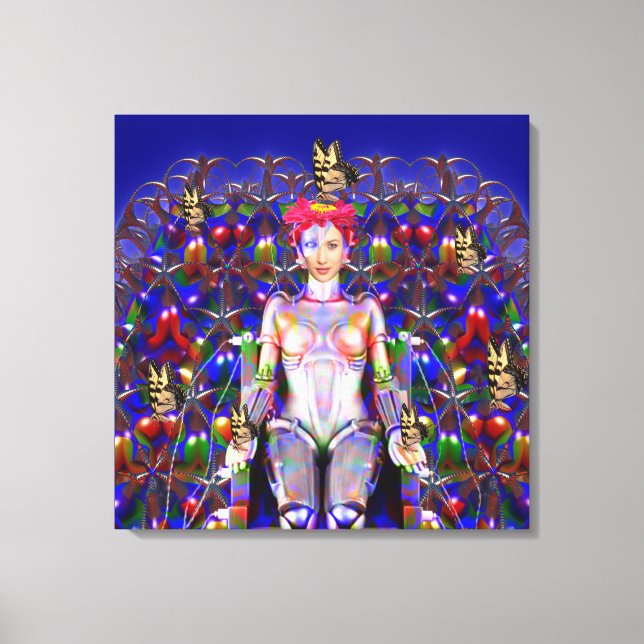 Impressão Em Tela Borboleta Robot (Frente)