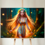 Impressão Em Tela Borboletas coloridas de ninfas da floresta<br><div class="desc">Linda ninfa florestal com brilho mágico ouro,  espírito florestal em cores brilhantes e coloridas com borboletas brilhantes. (POR FAVOR! - Veja também outras novas coleções para mais opções)</div>