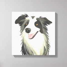 Impressão Em Tela Border Collie | Cachorro Lindo Pet Watercolor