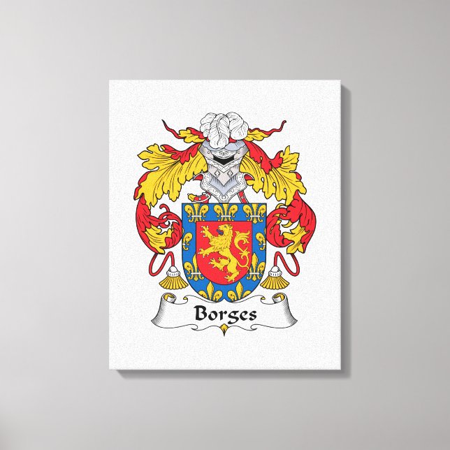 Impressão Em Tela Borges Family Crest (Frente)