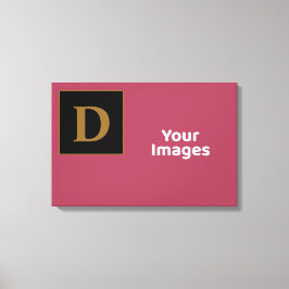 Impressão Em Tela Borgonha Com Inicial Da Família Em Dourado Exposiç