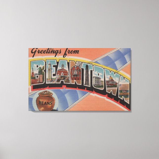 Impressão Em Tela Boston, Massachusetts (Cidade de Bean) (Frente)