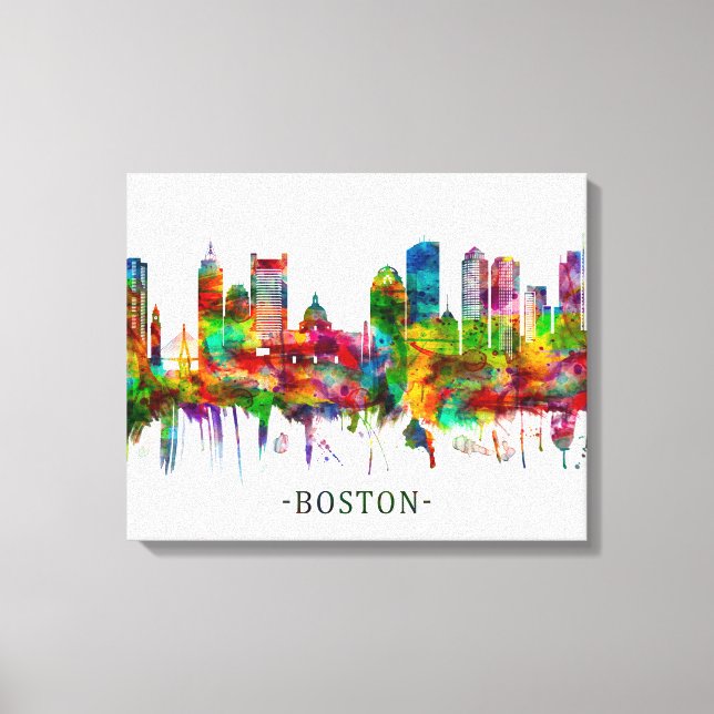 Impressão Em Tela Boston Massachusetts Skyline (Frente)