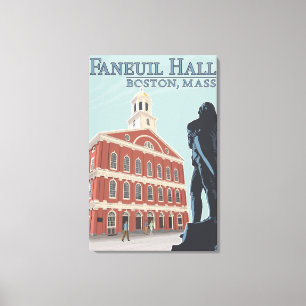 Impressão Em Tela Boston, opinião de MassachusettsFaneuil Salão