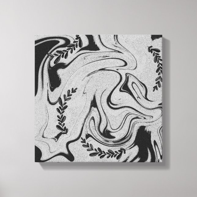 Impressão Em Tela Botanic Balance" Black & White Acrylic Wall Art  (Frente)
