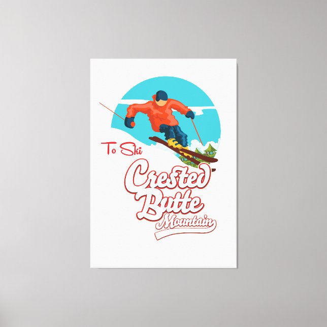 Impressão Em Tela Botão preso para esquiar (Frente)