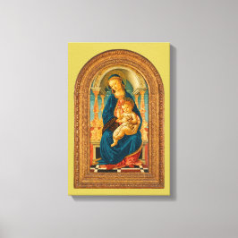Impressão Em Tela Botticelli (1445-1510) Madonna & Criança Enthroned