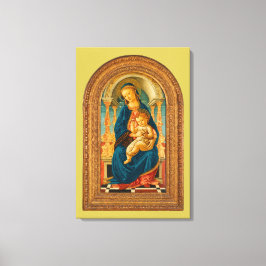 Impressão Em Tela Botticelli (1445-1510) Madonna & Criança Enthroned