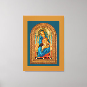 Impressão Em Tela Botticelli (1445-1510) Madonna & Criança Enthroned