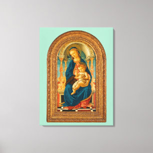 Impressão Em Tela Botticelli (1445-1510) Madonna & Criança Enthroned