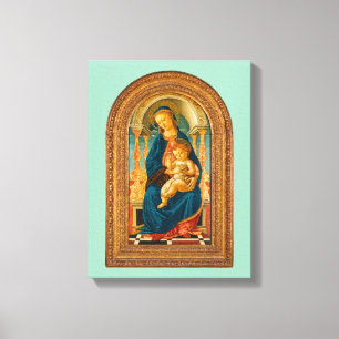 Impressão Em Tela Botticelli (1445-1510) Madonna & Criança Enthroned