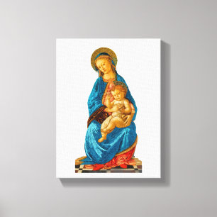 Impressão Em Tela Botticelli Madonna e Criança Enthroned