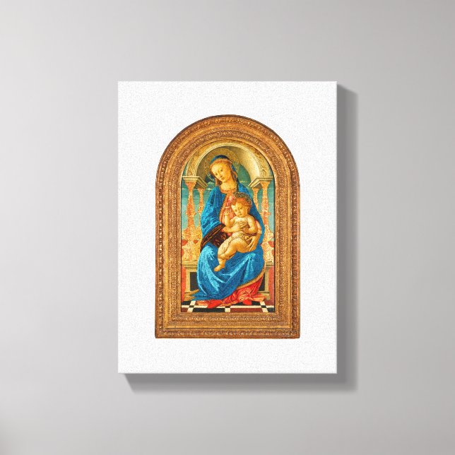 Impressão Em Tela Botticelli Madonna e Criança Enthroned (Frente)