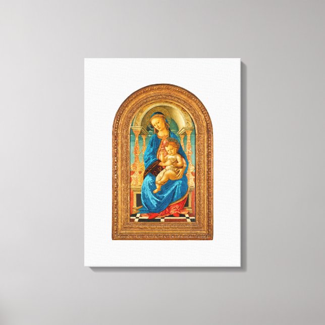 Impressão Em Tela Botticelli Madonna e Criança Enthroned (Frente)