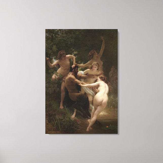 Impressão Em Tela Bouguereau Ninfhs e Satyr (Frente)