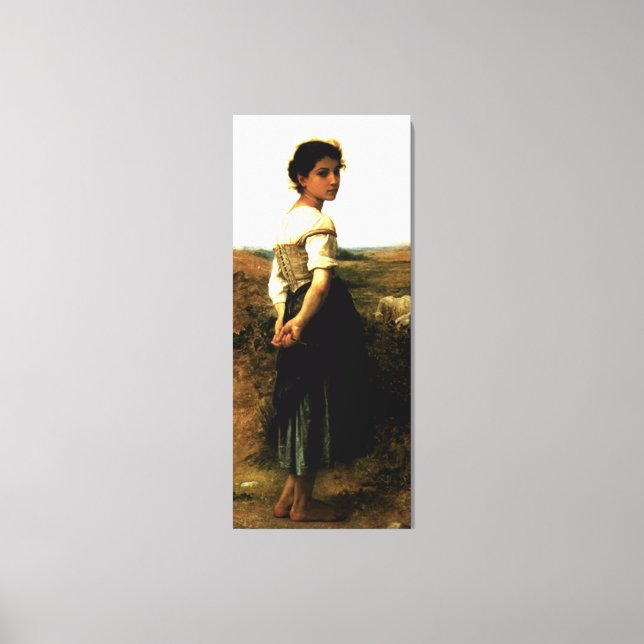 Impressão Em Tela Bouguereau's The Young Shepherdess (1895) (Frente)