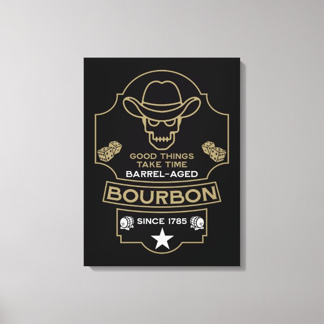 Impressão Em Tela Bourbon Whiskey Art (Frente)