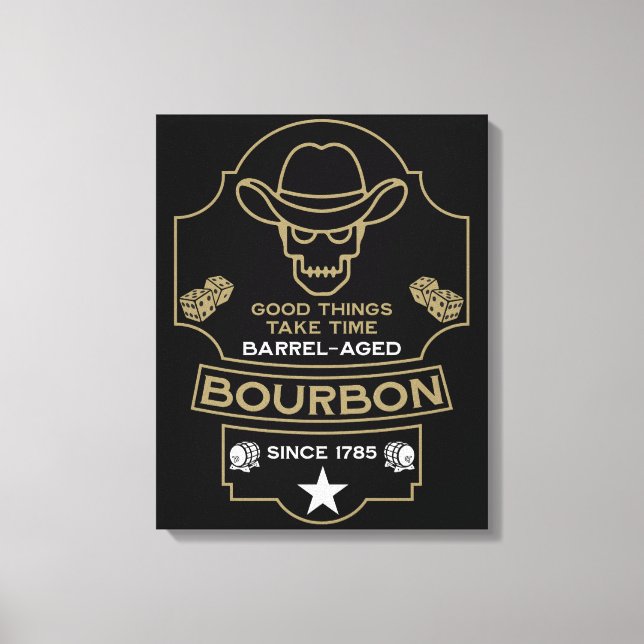 Impressão Em Tela Bourbon Whiskey Art (Frente)