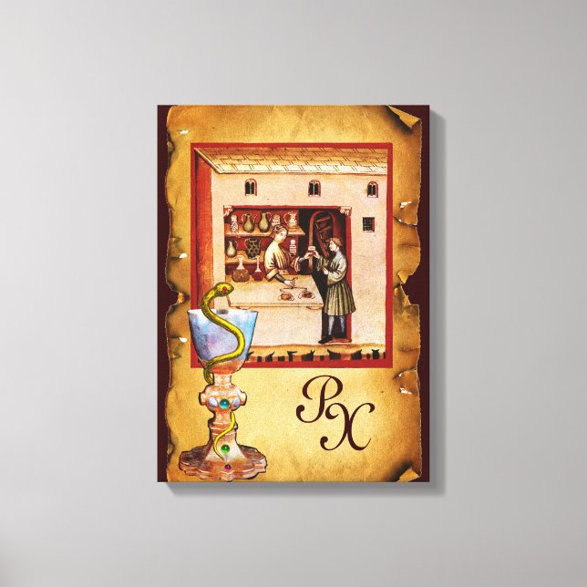 Impressão Em Tela BOWL DE HYGEIA MONOGRAM Medicine, Farmácia (Frente)