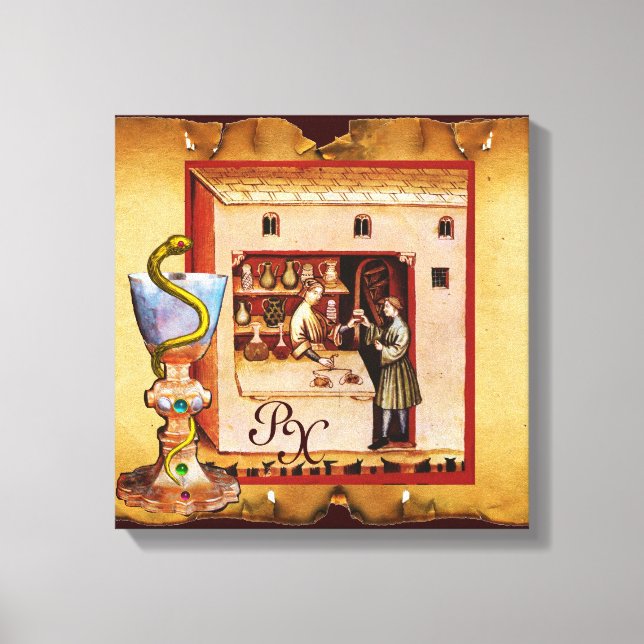 Impressão Em Tela BOWL OF HYGEIA  MONOGRAM Medicine, Pharmacy (Frente)