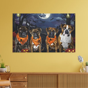 Impressão Em Tela Boxer Halloween Assustador