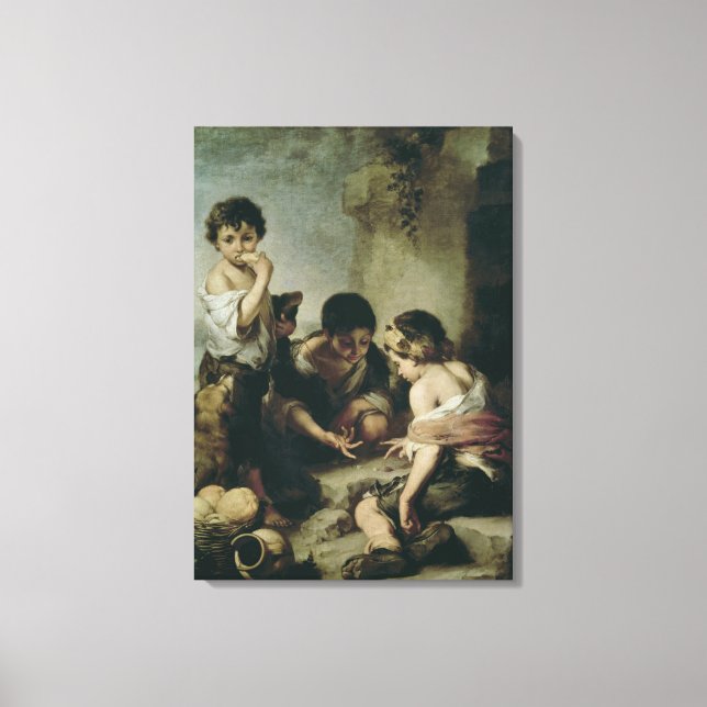 Impressão Em Tela Boys Playing Dice, c.1670-75 (Frente)