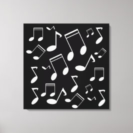 Impressão Em Tela Branca de notas de música