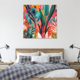 Impressão Em Tela Branca e Vibrante - Acrilato Floral Colorida