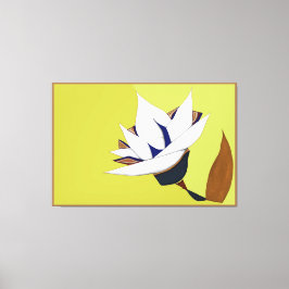 IMPRESSÃO EM TELA BRANCO, AZUL, DOURADO LOTUS