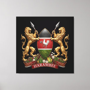 Impressão Em Tela Brasão de armas do Quênia símbolo emblema bandeira