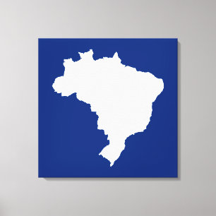 Impressão Em Tela Brasil Festivo Azul em Emporiomoffa
