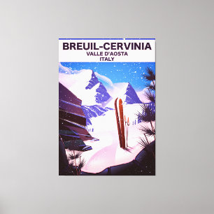 Impressão Em Tela Breuil-Cervinia, d'Aosta de Valle, Italia, poster