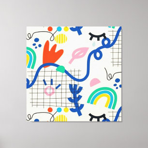 Impressão Em Tela Bright Colorful Abstrato Art Doodles