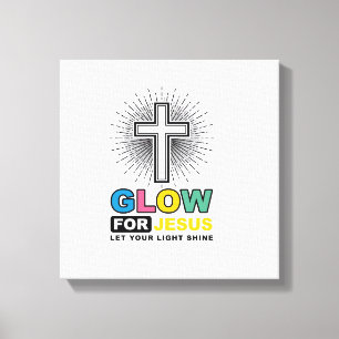 Impressão Em Tela Brilhe Para Jesus Camisa Cristã Cruz Luz Design_