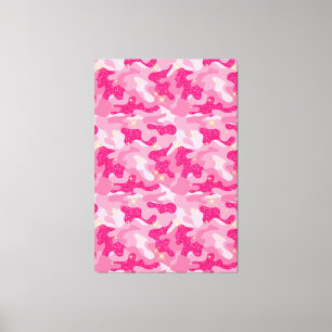 Impressão Em Tela Brilho Brilhante Camuflagem Rosa Chic Camo Glam Ex