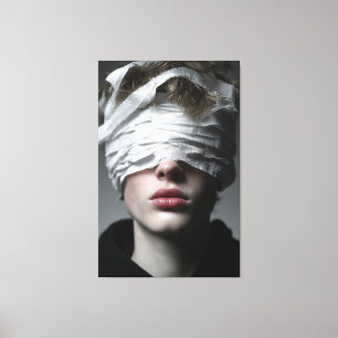 Impressão Em Tela Brilho Dourado Melanina Feroz Close-Up