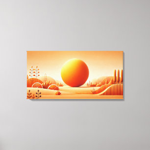 Impressão Em Tela Brilho Vibrante de Laranja - Arte Minimalista para