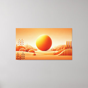 Impressão Em Tela Brilho Vibrante de Laranja - Arte Minimalista para