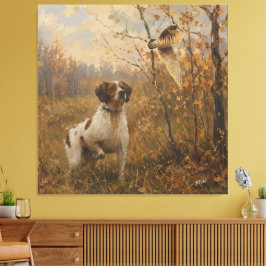 Impressão Em Tela Brittany Spaniel – Caça à Galinhola Arte