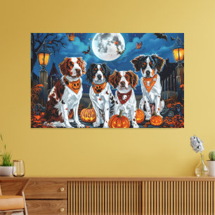Impressão Em Tela Brittany Spaniel Halloween Assustador