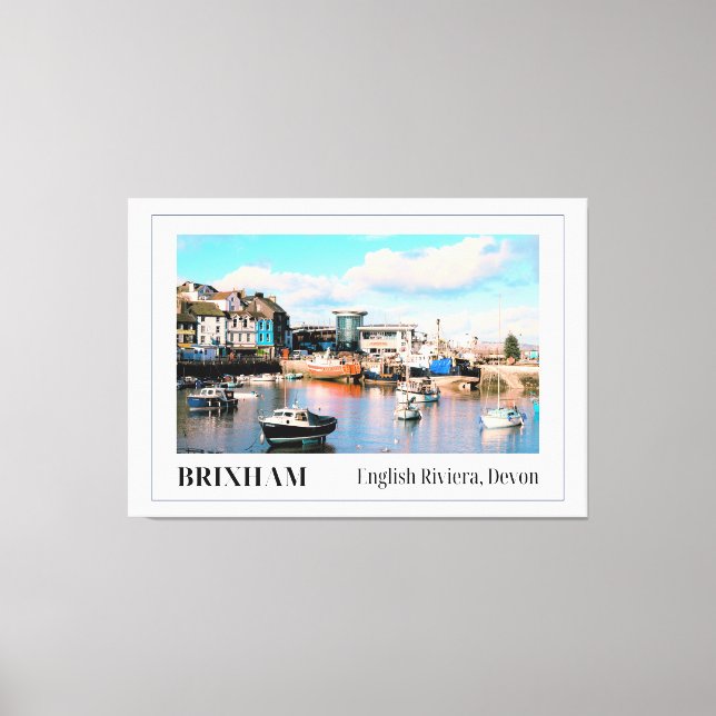 Impressão Em Tela Brixham Harbour, English Riviera, Devon (Frente)