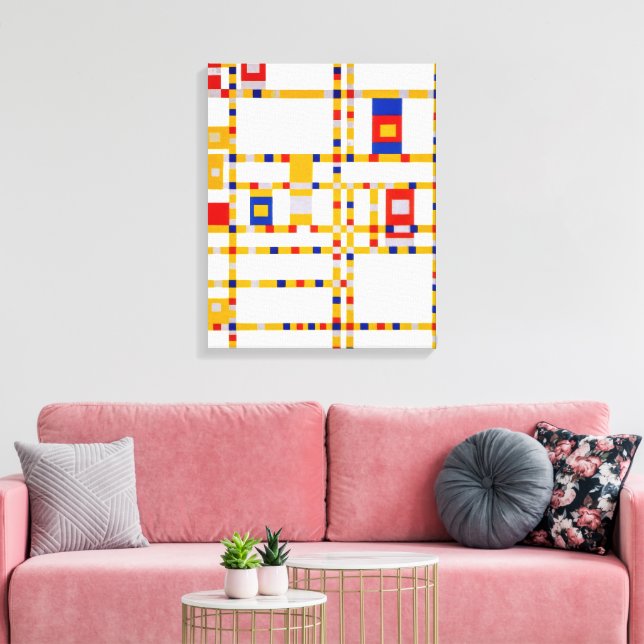 Impressão Em Tela Broadway Boogie Woogie | Piet Mondrian | (Insitu(Sala de estar))