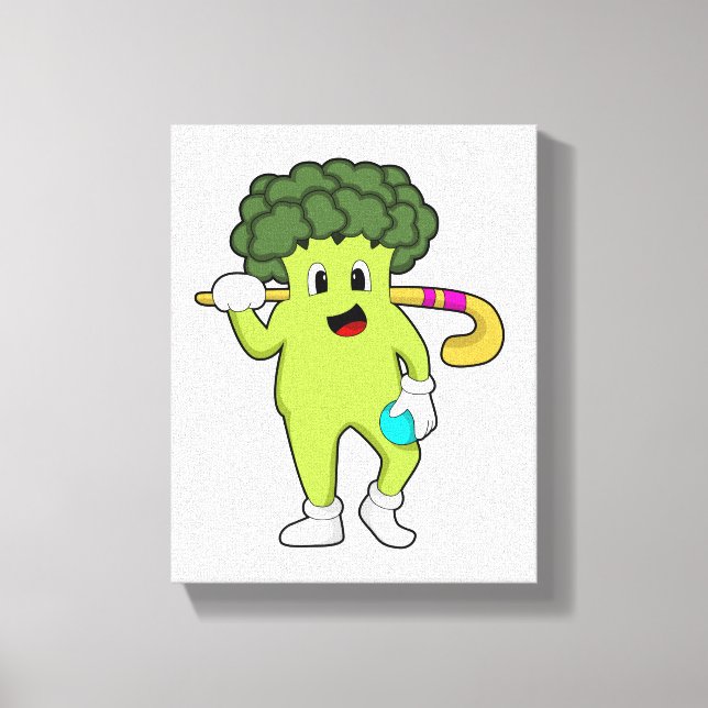 Impressão Em Tela Broccoli no Hockey com taco de Hóquei (Frente)